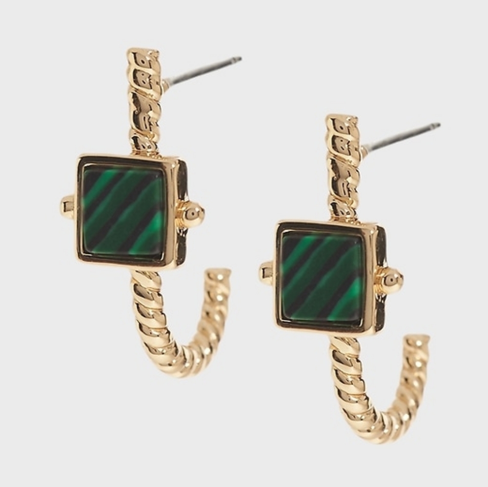 Banana Republic Malachite Square Earrings